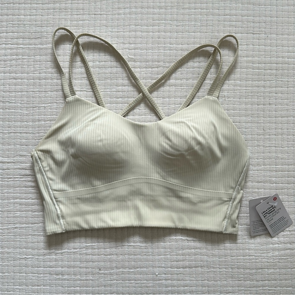 NWT Lululemon Like a Cloud Ribbed Longline Bra - Bone - Size 6
